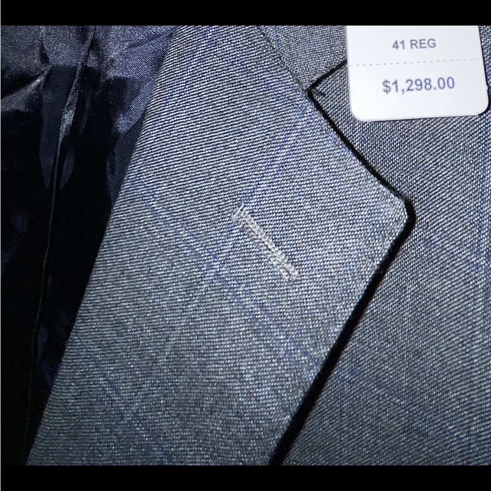 Brooks Brothers 1818 Slim Loro Piana Windowpane Blue | Grey Suit 41R